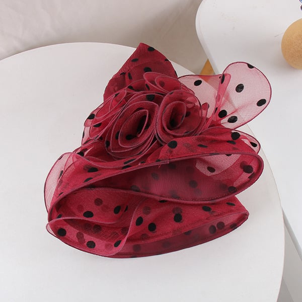 Women's Wide Brim Organza With Flower Polka Dot Kentucky Derby Church Hats