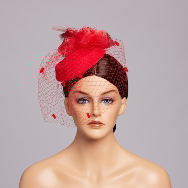 Women's Elegant Vintage Mesh With Flower Faux Feather Cocktail Kentucky Derby Pillbox Hats Fascinators With Clip