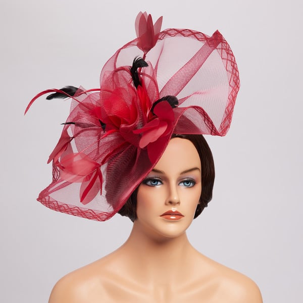 Elegant Flower Mesh Cocktail Melbourne Cup Kentucky Derby Fascinators With Clip