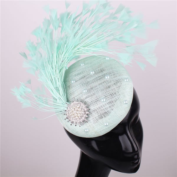 Women's Sinamay Kentucky Derby Pillbox Hats Fascinators With Headband