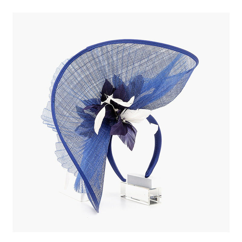 Women's Faux Feather Sinamay Kentucky Derby Saucer Hats Fascinators With Headband