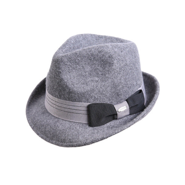 Flip Brim Winter Bow Wool Wedding Fedora Hats #3