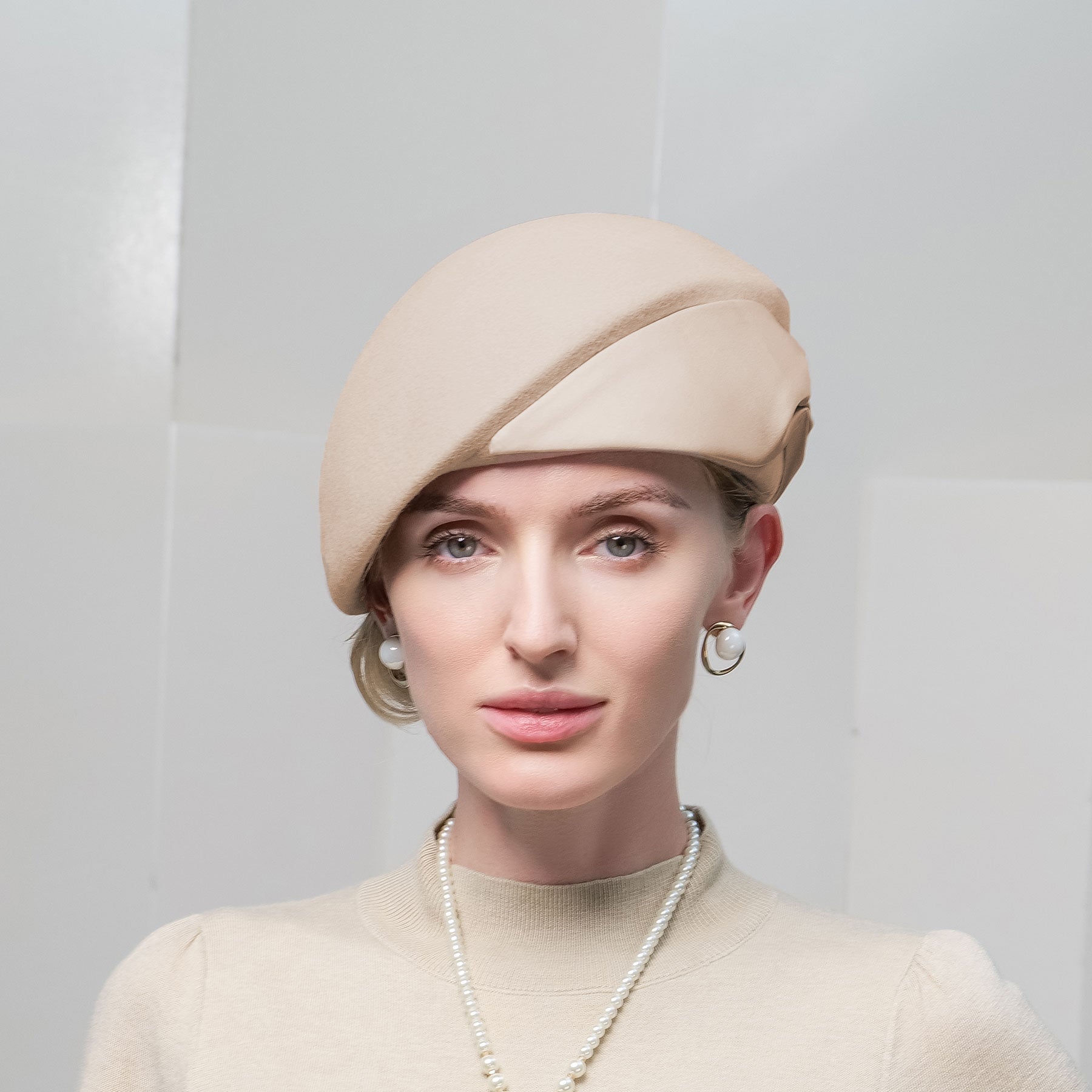 Camel Bowknot Winter Wool Beret Hats