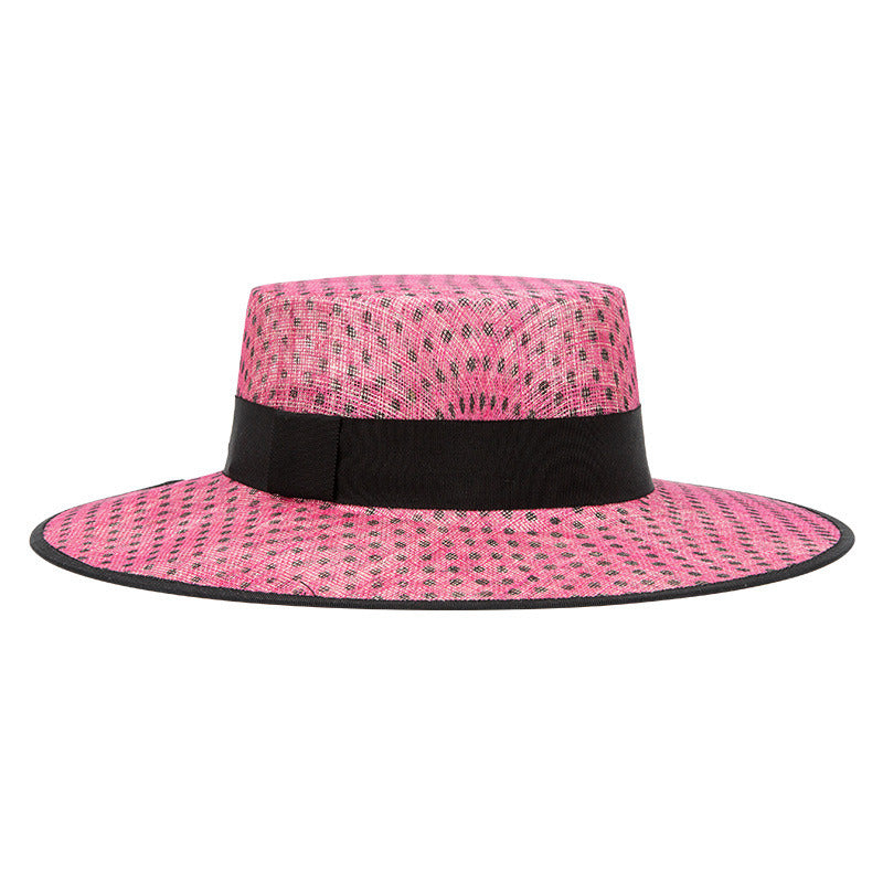 Women's Flat Brim Band Sinamay Kentucky Derby Church Hats
