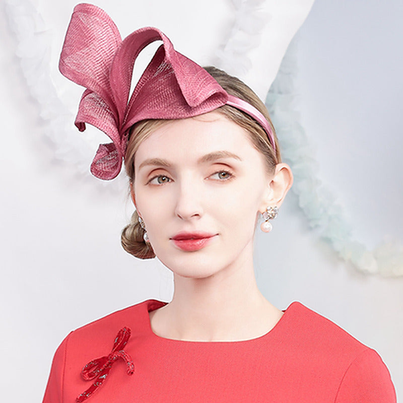 Women's Elegant Twist Bow Sinamay Horse Racing Fascinators With Headband