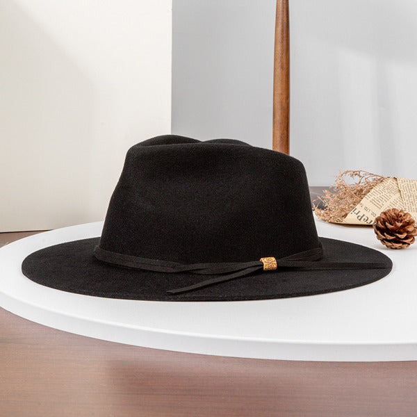 Flat Brim Winter Band Wool Wedding Fedora Hats