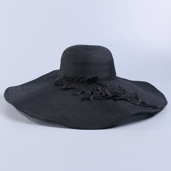 Women's Wide Brim Summer Polyester With Embroidered Casual Floppy Hats