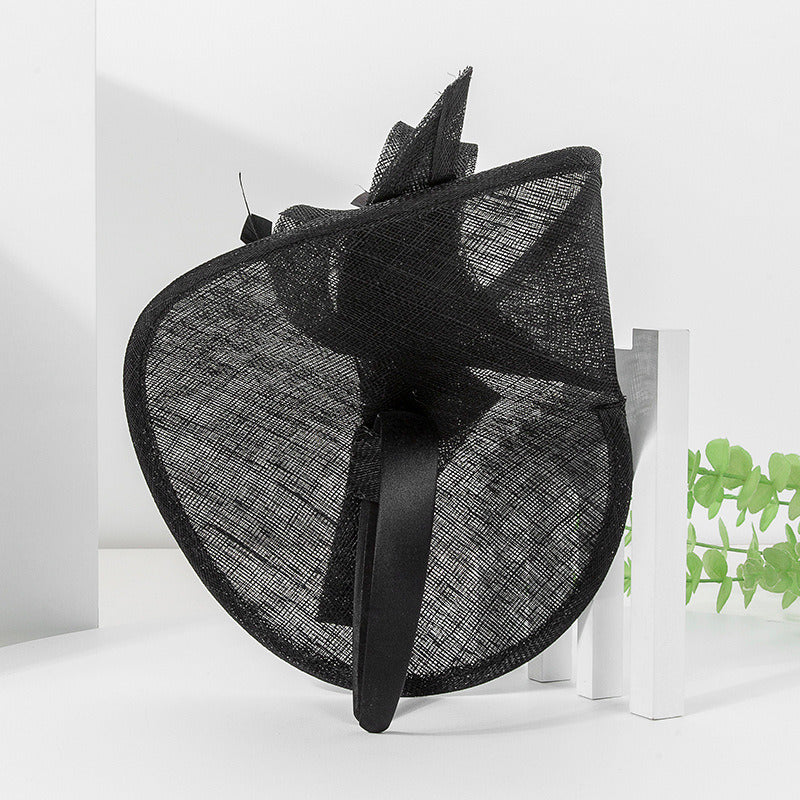 Women's Faux Feather Bow Sinamay Kentucky Derby Saucer Hats Fascinators With Headband