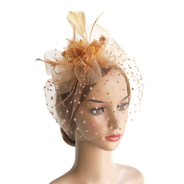 Women's Mesh With Faux Feather Polka Dot Kentucky Derby Fascinators With Clip Headband #3