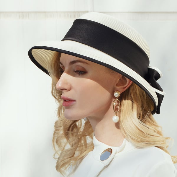 Women's Summer Polyester With Bowknot Ribbons Kentucky Derby Church Hats