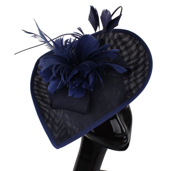 Women's Sinamay With Faux Feather Kentucky Derby Saucer Hats Fascinators With Clip