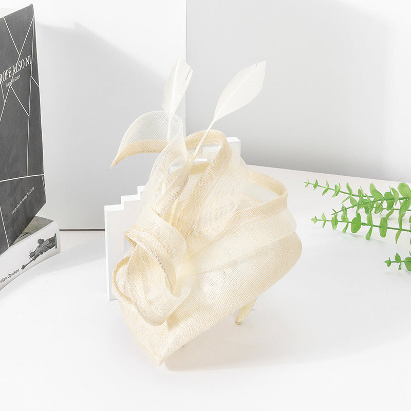 Women's Faux Feather Sinamay Kentucky Derby Pillbox Hats Fascinators With Headband