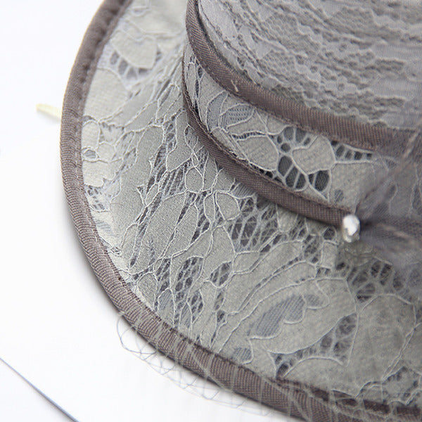 Women's Wide Brim Lace With Flower Kentucky Derby Church Hats