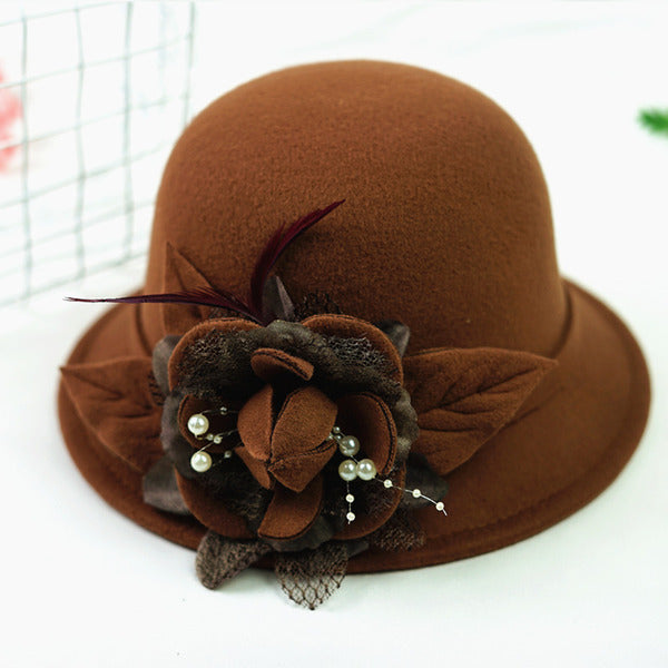 Women's Felt With Flower Kentucky Derby Church Hats