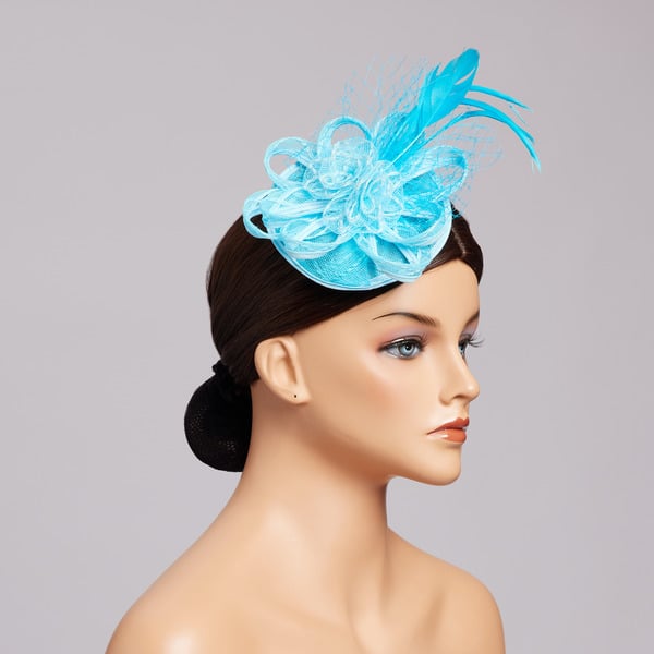Women's Elegant Vintage Mesh With Flower Cocktail Kentucky Derby Fascinators With Clip - Gray