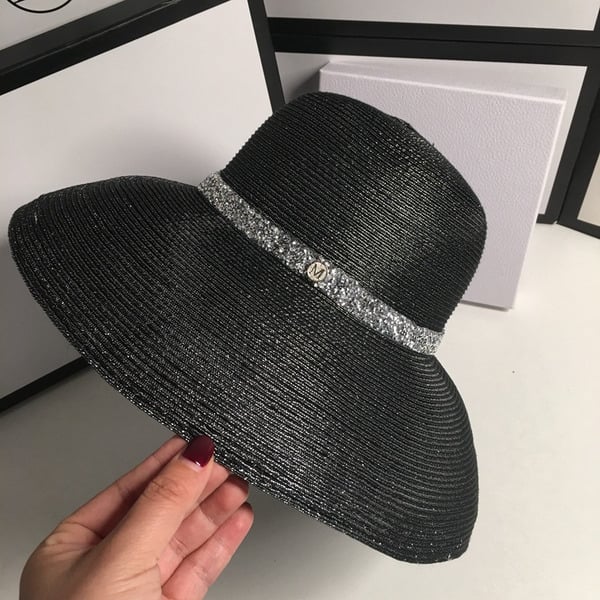 Women's Wide Brim Polyester Straw With Rhinestone Special Occasion Sun Hats Straw Hats