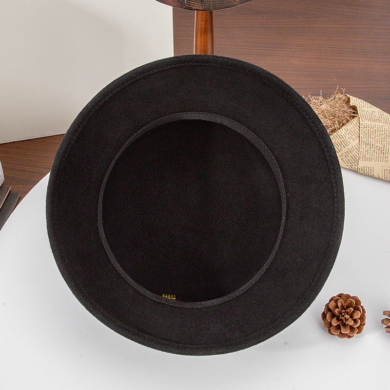 Women Vintage Winter Faux Feather Wool Wedding Tea Party Cloche Hats