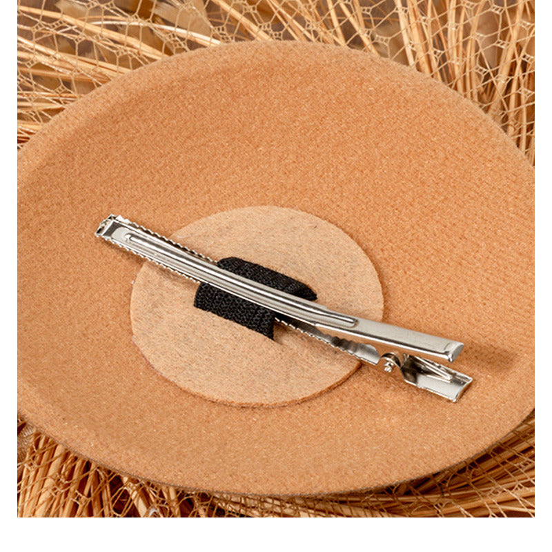 Women Vintage Faux Feather Flower Mesh Wedding Kentucky Derby Fascinators With Clip