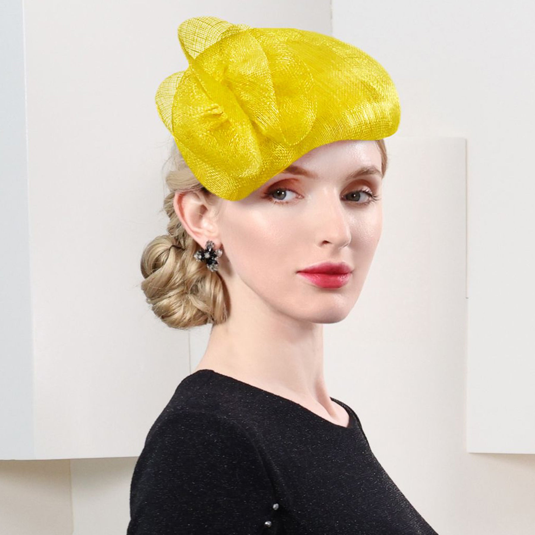 Women's Elegant Flower Sinamay Wedding Ladies Day Church Hats Fascinators