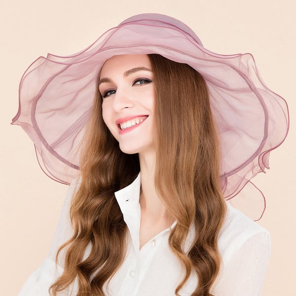 Women's Wide Brim Summer Silk With Bowknot Kentucky Derby Church Hats