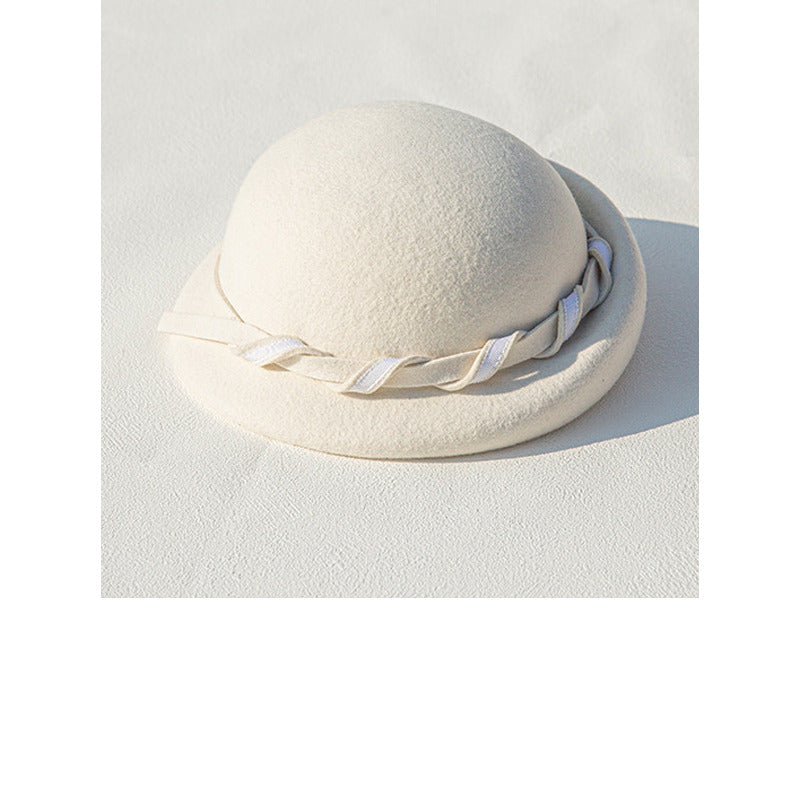 Women Classic Winter Wool Wedding Tea Party Bowler Hats