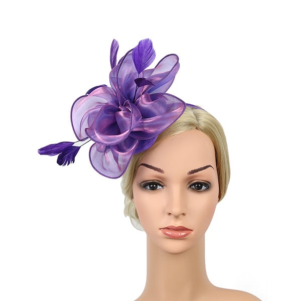 Vintage Faux Feather Mesh Tea Party Cocktail Kentucky Derby Fascinators With Clip Headband