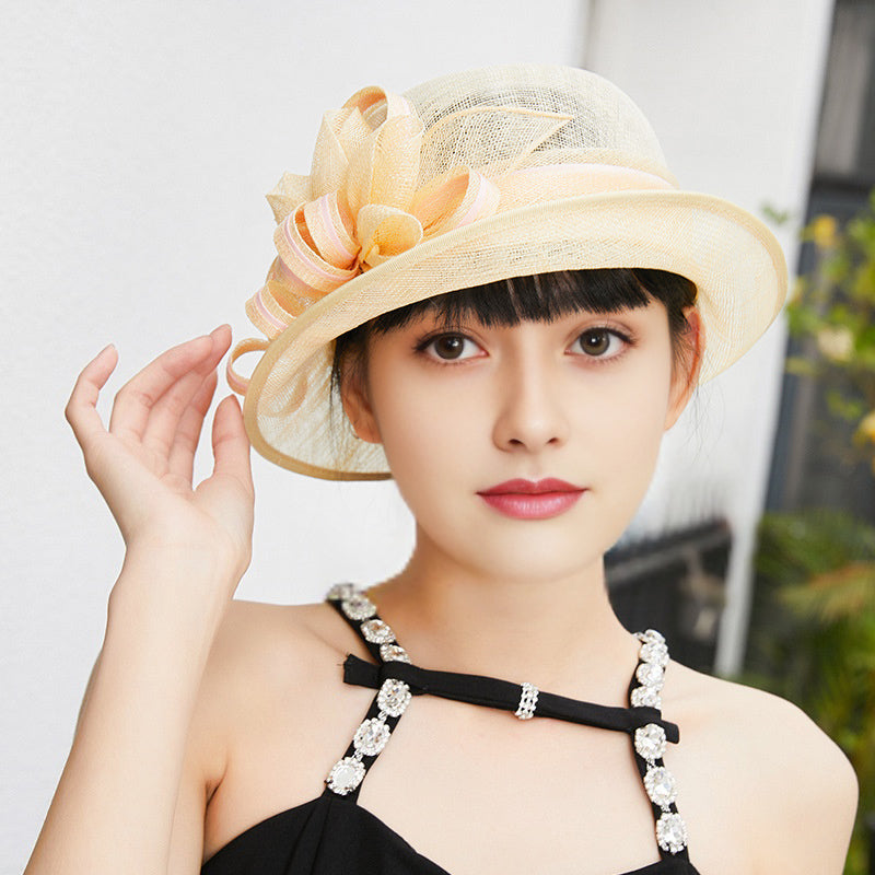 Women's Flip Brim Flower Sinamay Kentucky Derby Church Hats