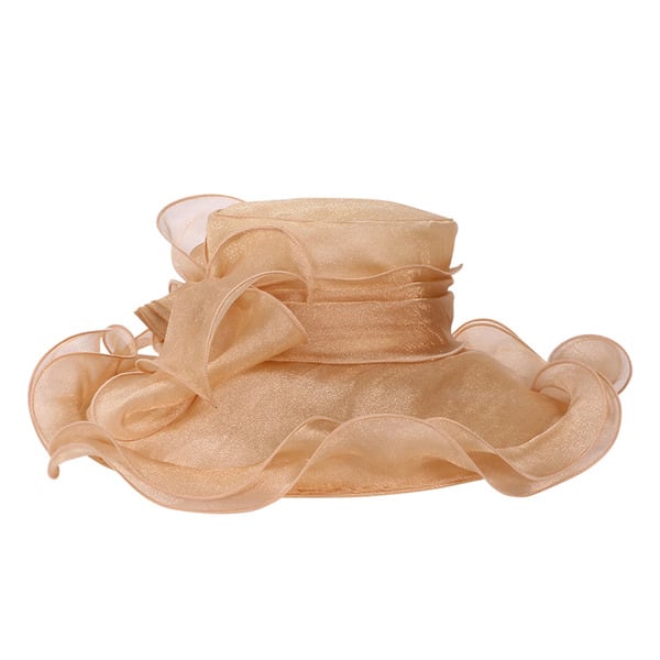 Women's Wide Brim Organza With Bowknot Kentucky Derby Church Hats