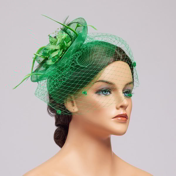 Elegant Flower Tulle Faux Feather Fascinators Mesh Tea Party Cocktail Kentucky Derby Hats With Clip