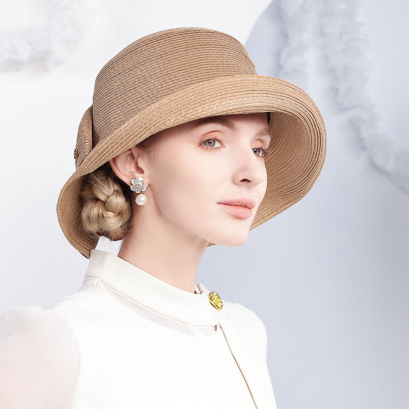 Women's Flip Brim Polyester Kentucky Derby Royal Ascot Sun Hats