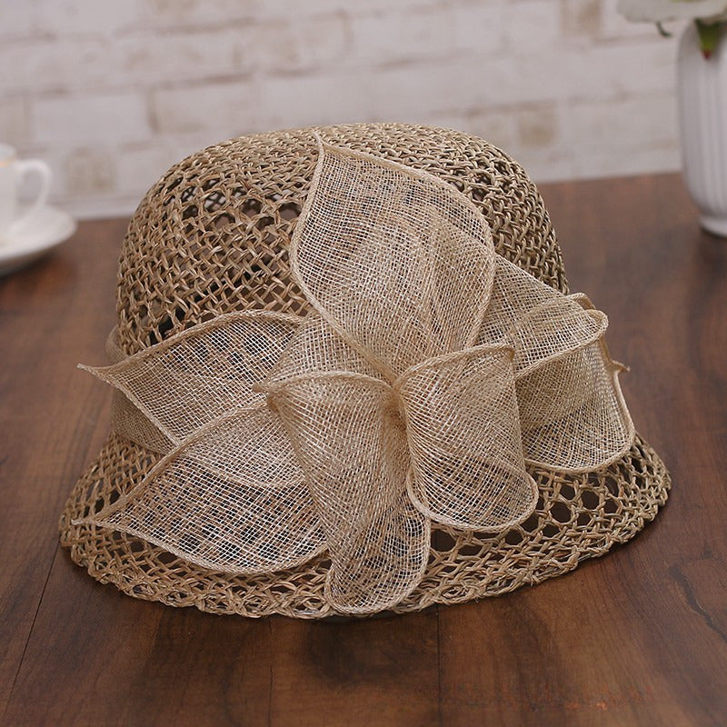 Women's Summer Flower Straw Tea Party Sun Hats