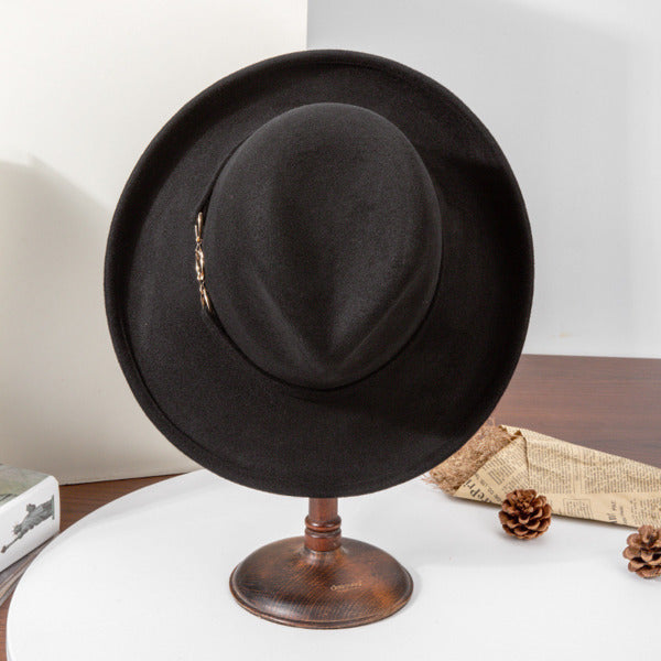 Flip Brim Winter Buckle Wool Wedding Fedora Hats