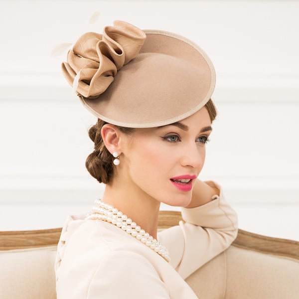 Women's Wool Kentucky Derby Saucer Hats Fascinators With Headband