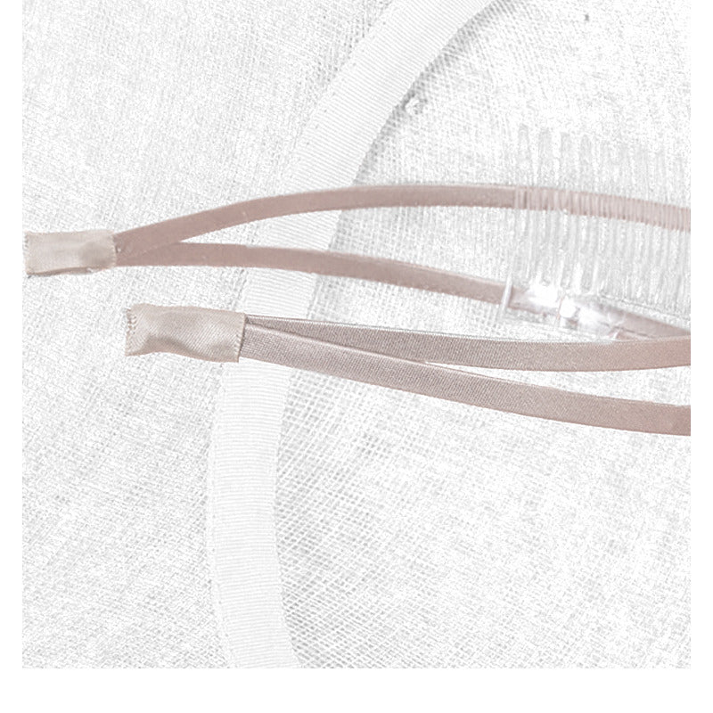 Women's Wide Brim Faux Feather Bow Sinamay Wedding Guest Kentucky Derby Saucer Hats Fascinator With Headband