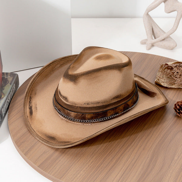 Boho Winter Band Wool Wedding Cowboy Hats