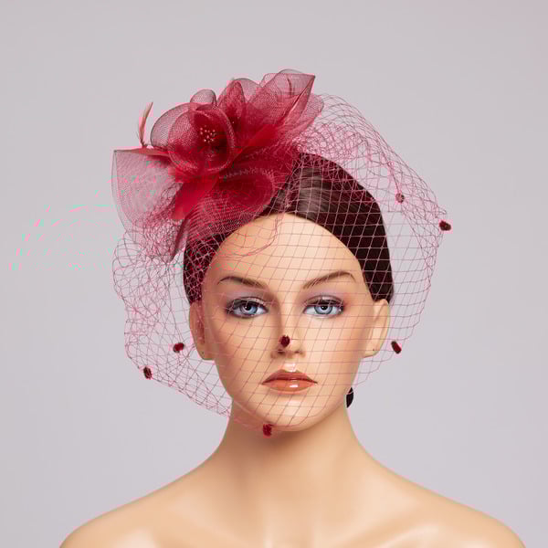 Women's Mesh With Faux Feather Flower Veil Kentucky Derby Fascinators With Clip