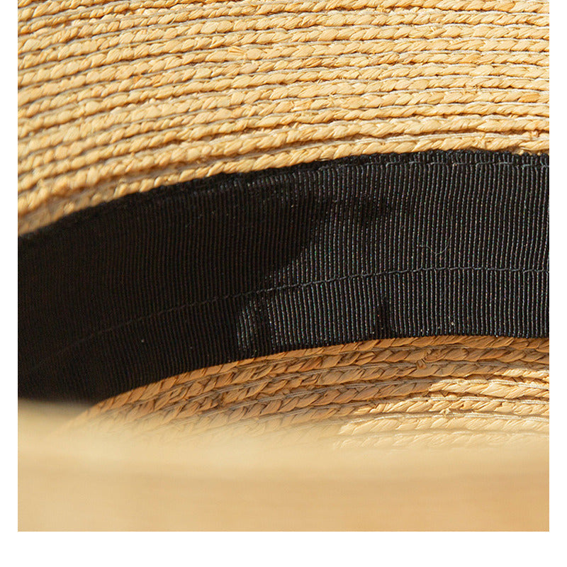 Women's Boho Summer Ribbons Satin Bow Straw Tea Party Sun Hats Cloche Hats