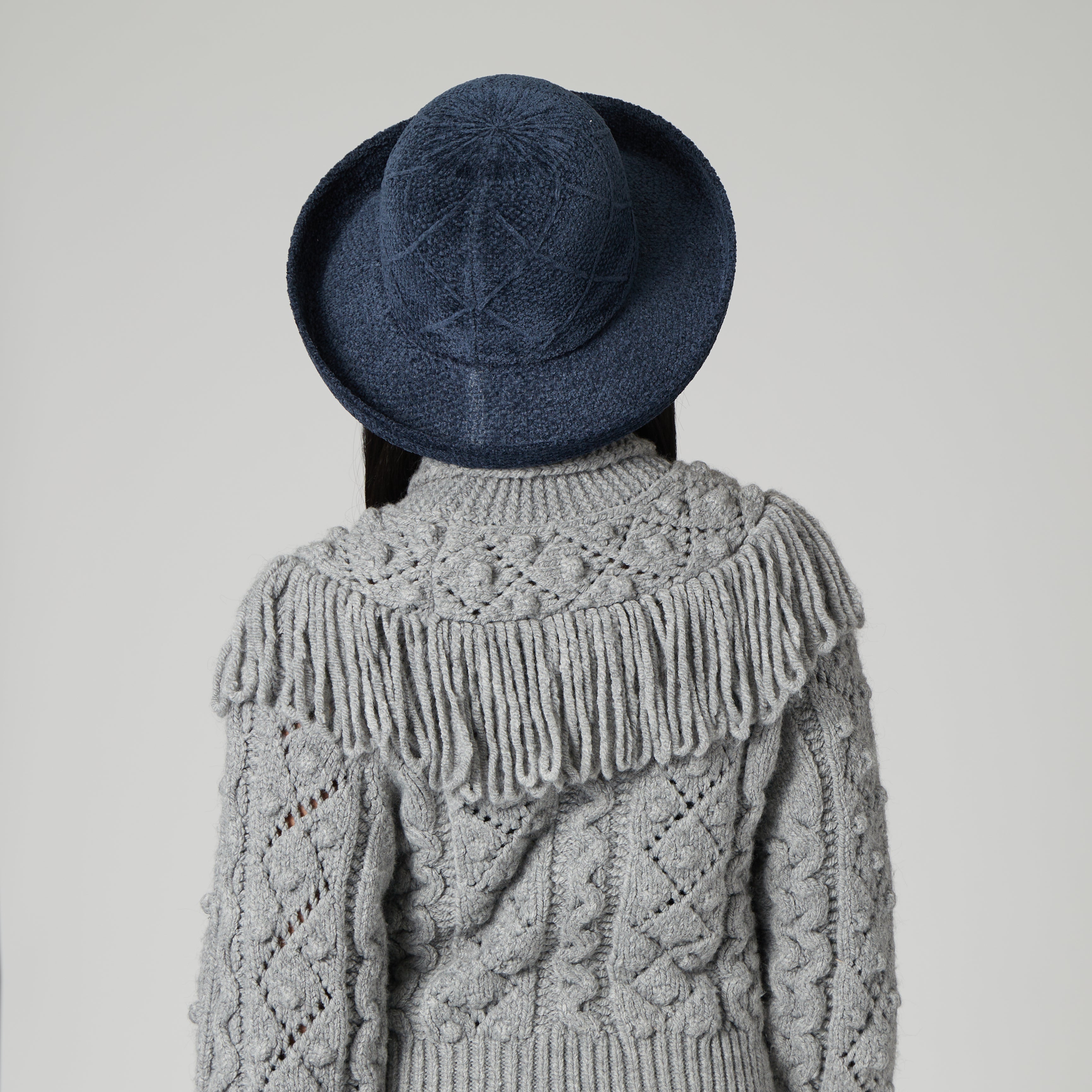Rounded crown wide brim hat