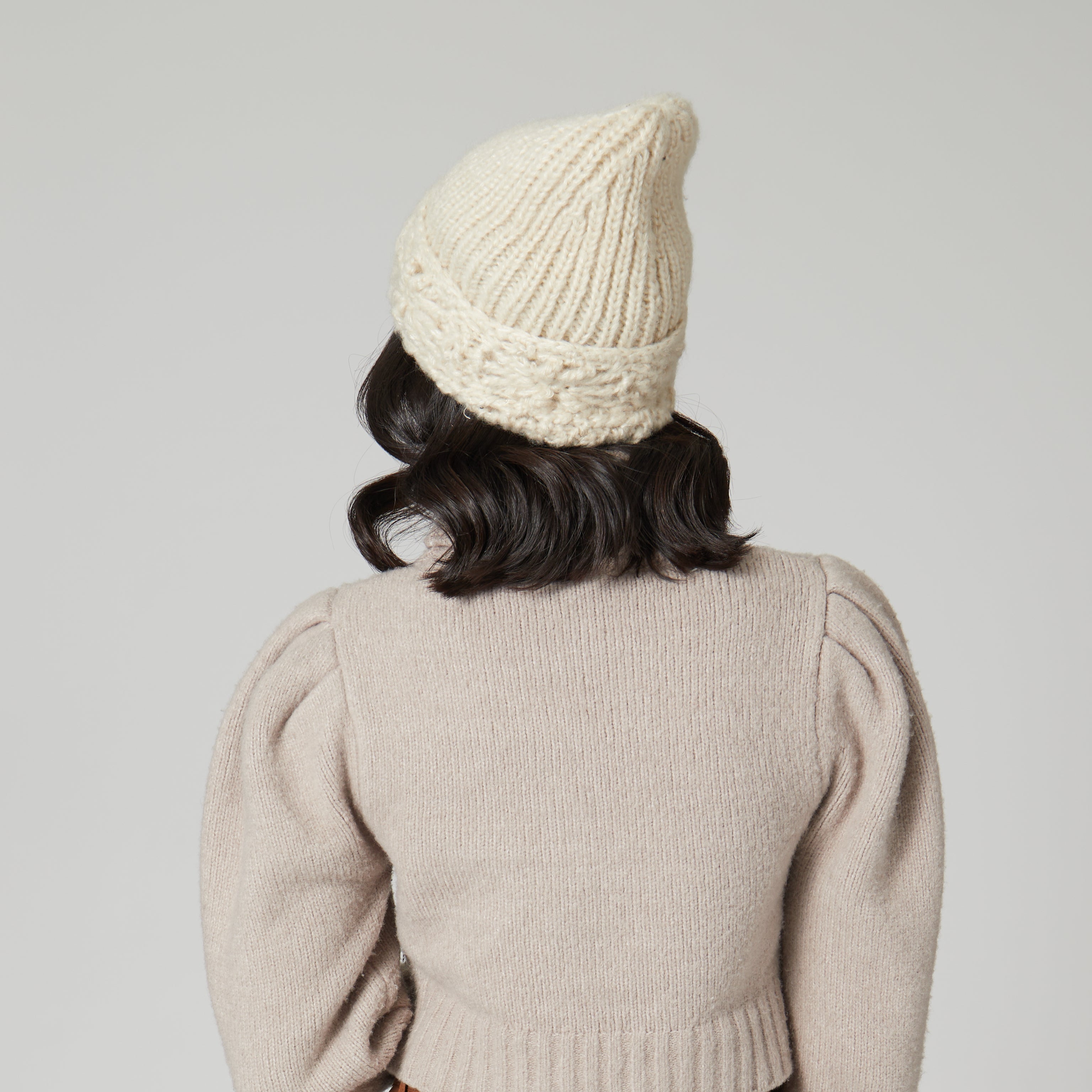 Slouchy Beanie with Decorative Brim