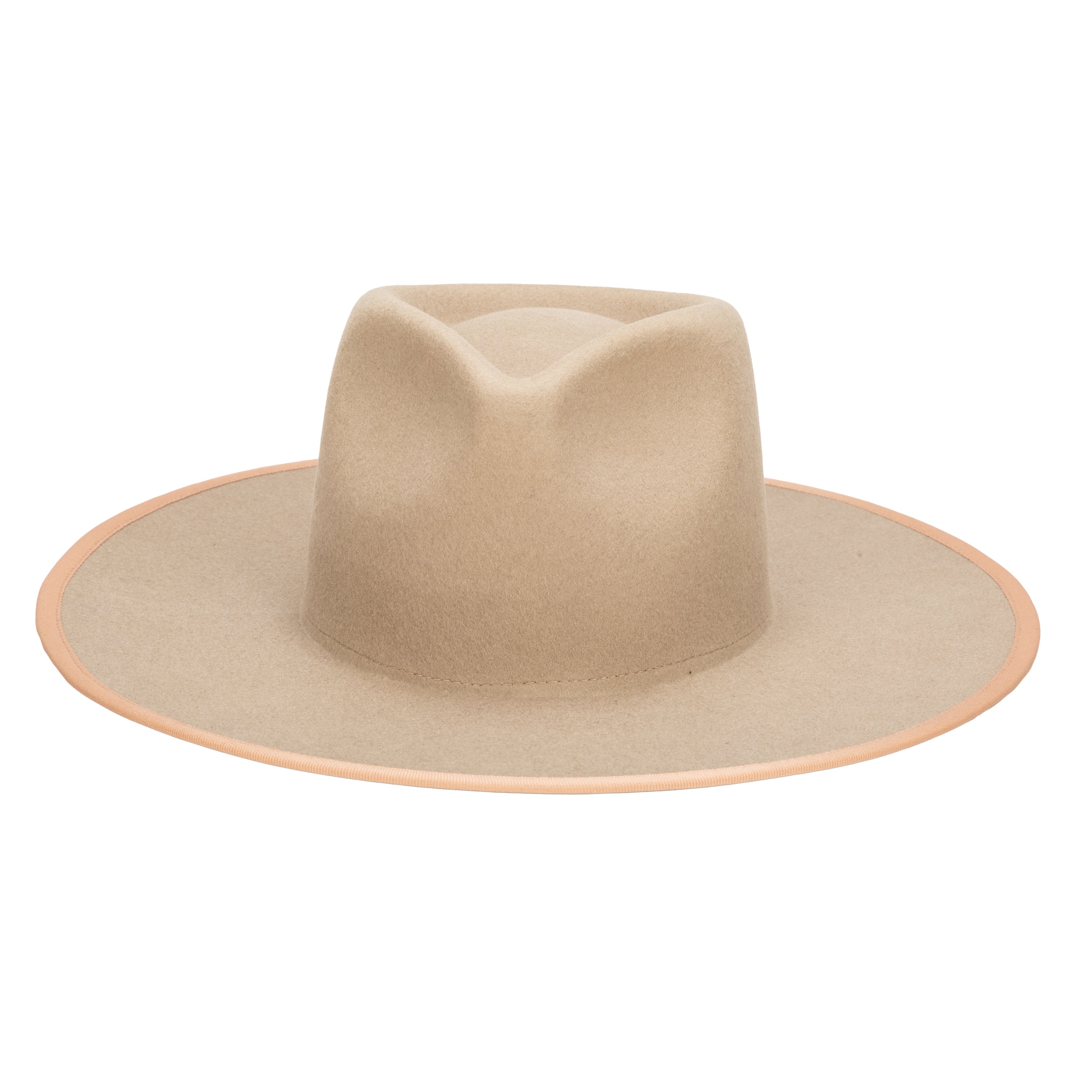 Wide-brim indented felt hat