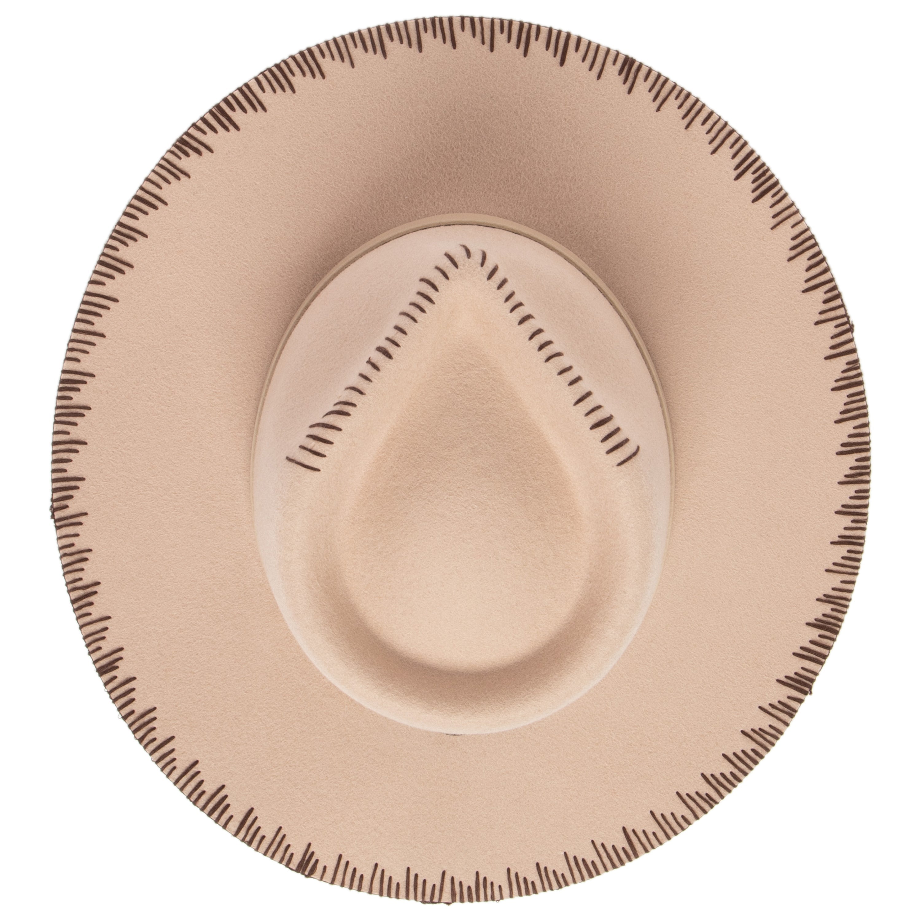 Stitched wide brim hat