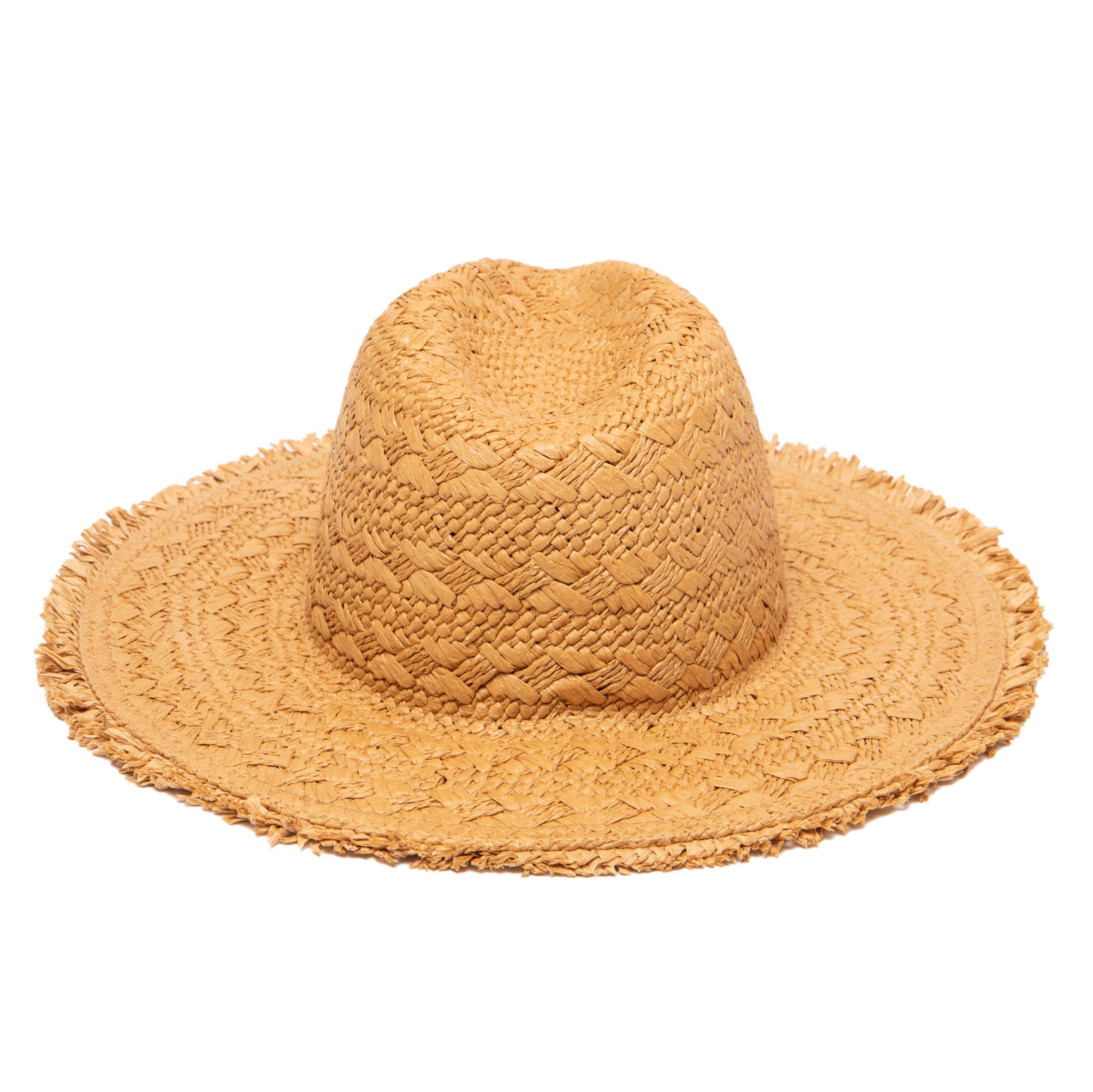 Wide-frayed brim hat
