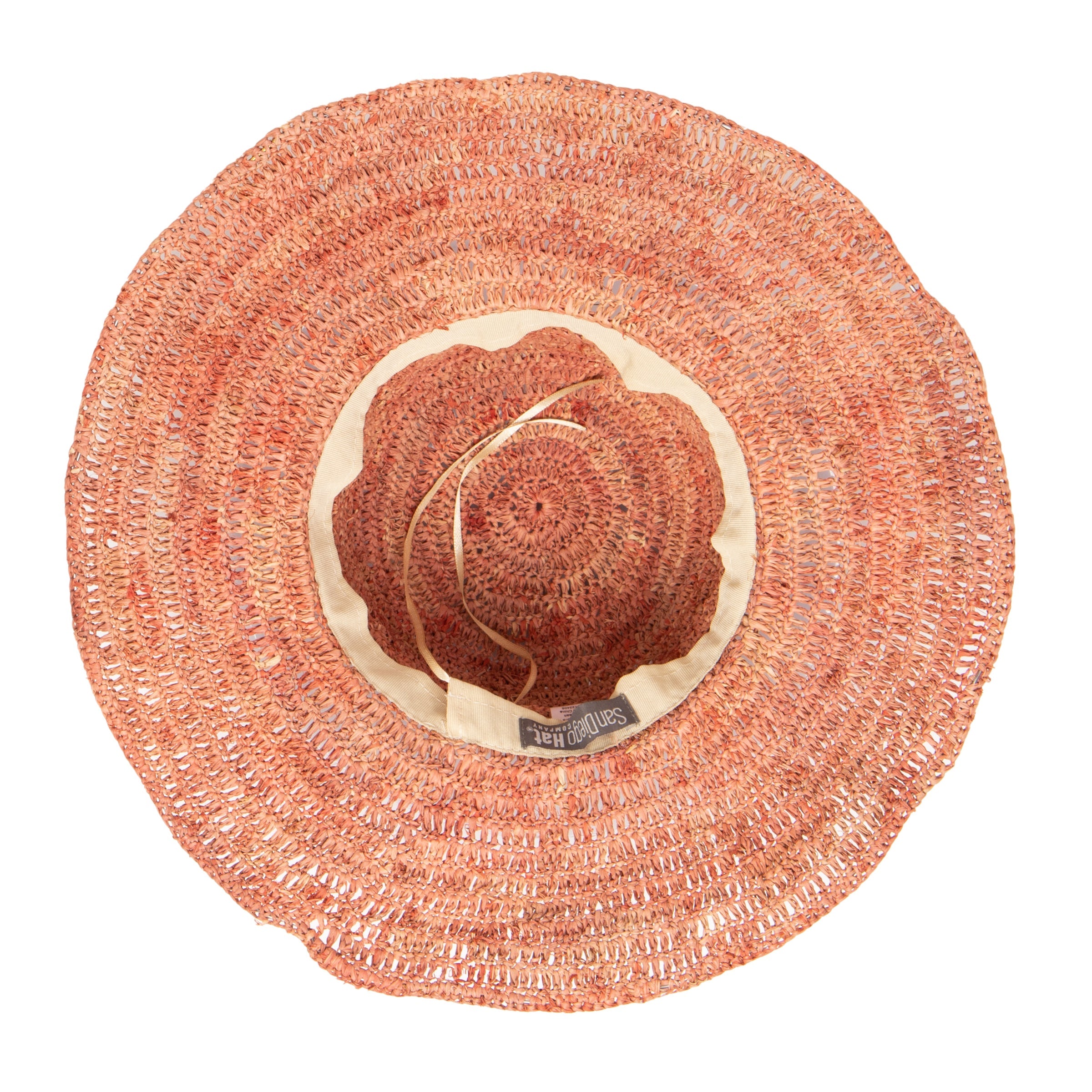 Scalloped wide-brim hat